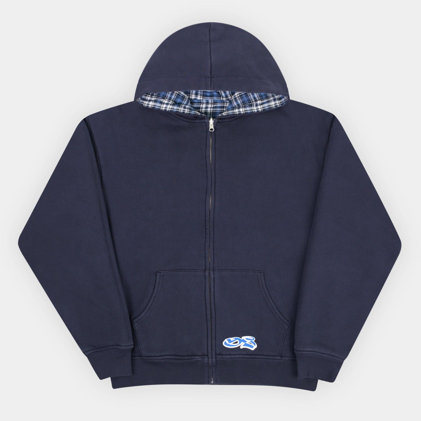 Reversible Flannel Hoodie (Blue)